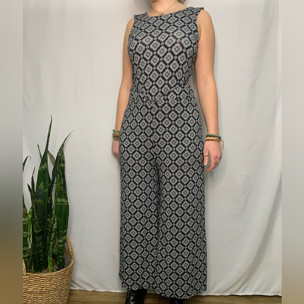 Wide Leg Jumpsuit Boho Pattern Sleeveless Womens Size Small Mercer & Madison